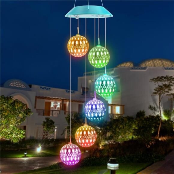 Other - Solar Wind Chime, Color Changing Moroccan Ball Wind Chimes, LED